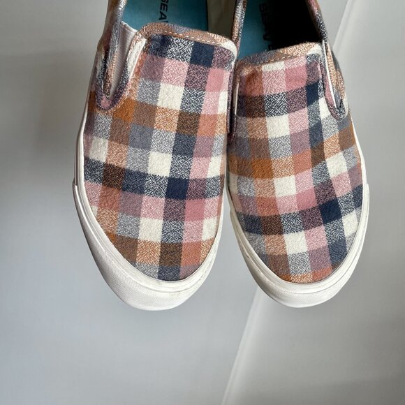 SeaVees Baja Slip On Platform Sneakers Size 6 Chai Check Flannel Plaid - Picture 5 of 16